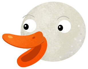 cartoon scene with goose bird animal isolated background illustration for children