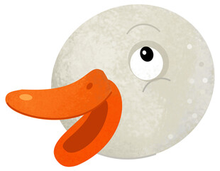 cartoon scene with goose bird animal isolated background illustration for children