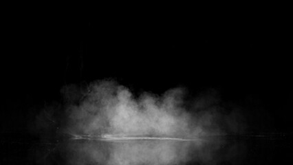 Abstract Atmospheric White Smoke Texture Background on Black