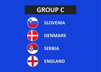 Group C of the European football tournament in Germany 2024. Vector illustration.