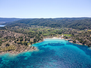 Naklejka premium Sithonia coastline near Lagonisi Beach, Chalkidiki, Greece