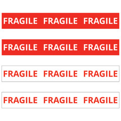 Pegatina con  la palabra frágiI. Vista de frente y de cerca - obrazy, fototapety, plakaty