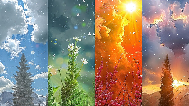 collage of picutres with plants and landscapes