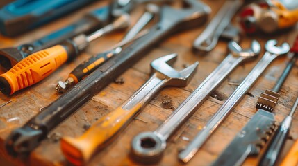 Close up reveals various work tools commonly used across professions, essential for technicians and handymen, showcasing their versatility and utility.
