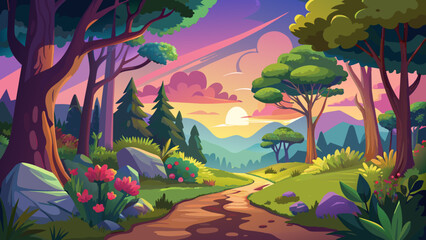 beautiful forest vector illustration