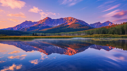 Majestic Mountain Reflection at Dawn