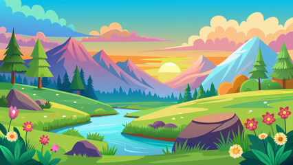 colorful panorama vector illustration