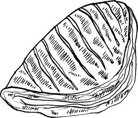 Apple turnover chausson aux pommes french pastries sweets hand drawn vector illustration for poster, print, home decoration, menu cover, invitation, design template. 