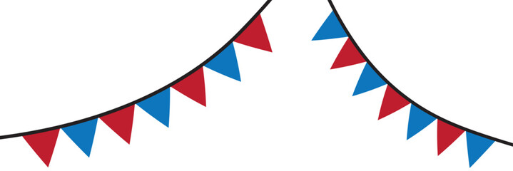 Fototapeta premium Carnival garland, birthday party decoration. Rainbow Pennant Banner Flags. Colorful multicolored triangular flags. Triangle flags template. 11:11