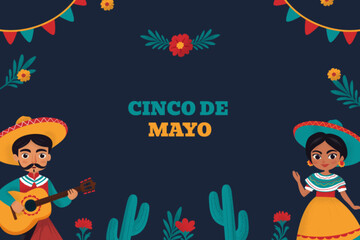 Hand drawn background for cinco de mayo celebration