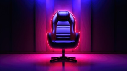Gaming chair with neon lights, ai