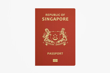 Singapore passport isolated on white background