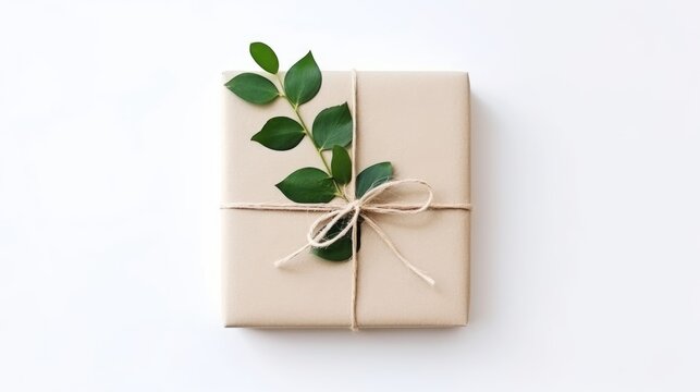 hemp string ribbon gift flatlay, ai