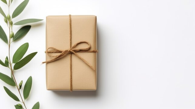 hemp string ribbon gift flatlay, ai