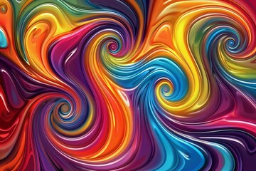 Abstract background with swirling patterns and vibrant colors reminiscent of a psychedelic trip - obrazy, fototapety, plakaty