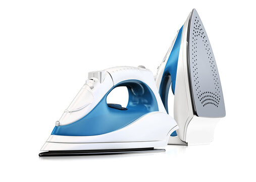 Electric steam iron, 3D rendering isolated on white background
