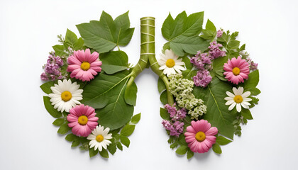 Concept of World lung day lung problems and treatment. Health lungs