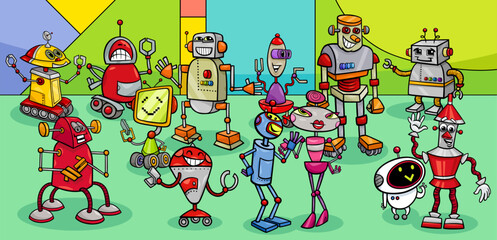 cartoon robots and droids fantasy characters group - 785737966