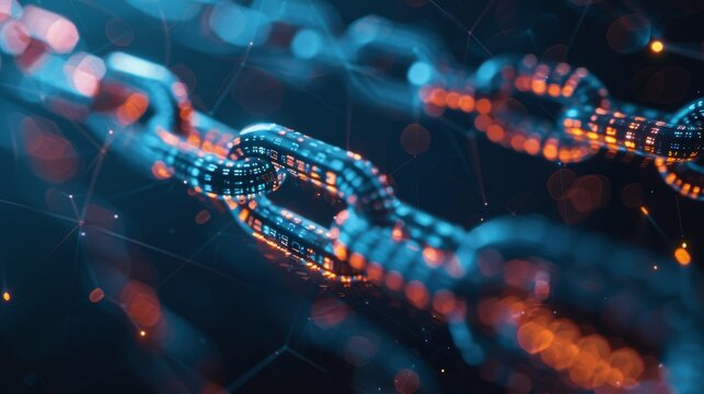 Glowing Digital DNA Helix in Virtual Space - Powered by Adobe