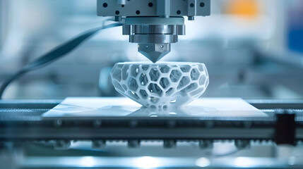 Modern 3D Printing Technology, crafting technique, closeup manufacturing