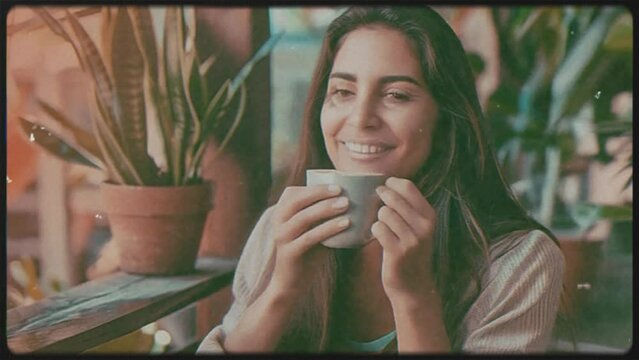mulher tomando uma x&iacute;cara de caf&eacute; 