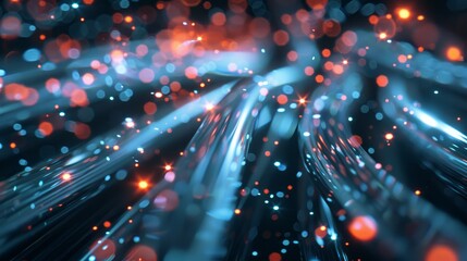 network cables with fiber optical background - obrazy, fototapety, plakaty