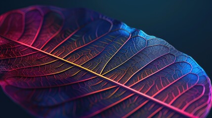 Vibrant Leaf Skeleton Illustration: A Stunning Display of Nature's Intricate Patterns and Lines