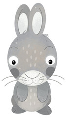 Obraz premium cartoon scene with rabbit bunny hare farm animal theme isolated background illustration for children