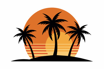 Fototapeta na wymiar summer vibes with palm tree vector illustration