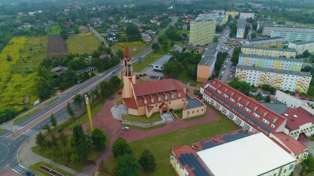 Panorama Church Skierniewice Kosciol Serca Jezusa Aerial View Poland