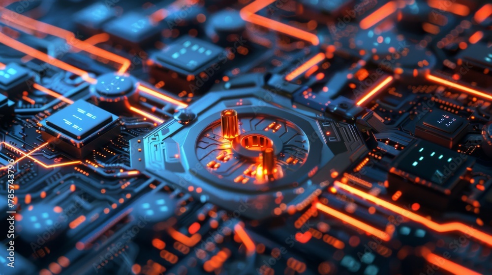 Poster advanced circuitry and chipset close-up