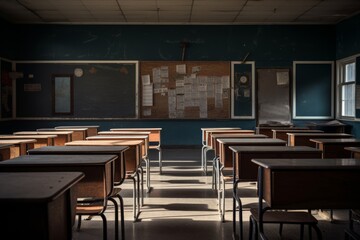Fototapeta premium Empty classroom at a school