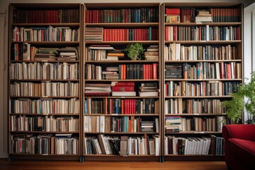 Fototapeta premium Books on a bookshelf at home