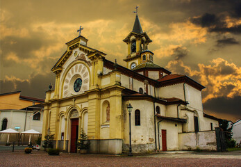 Naklejka premium Frascaro, the church, Alessandria, Piedmont, Italy
