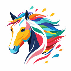 horse, animal, vector, illustration, farm, stallion, 