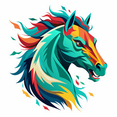 horse, animal, vector, illustration, farm, stallion, 