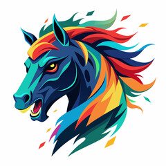 horse, animal, vector, illustration, farm, stallion, 