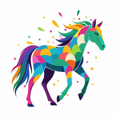 Obraz premium horse, animal, vector, illustration, farm, stallion, 