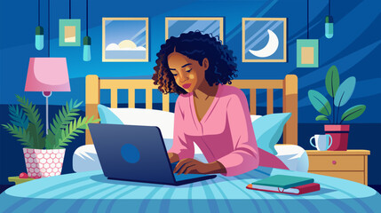 Business with comfort: working in bed
