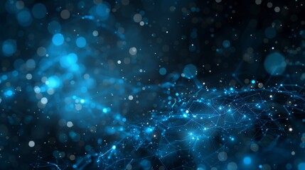 Blue light rays and glowing waves on the dark background. Generated by artificial intelligence.Blue light rays and glowing waves on the dark background. Generated by artificial intelligence.