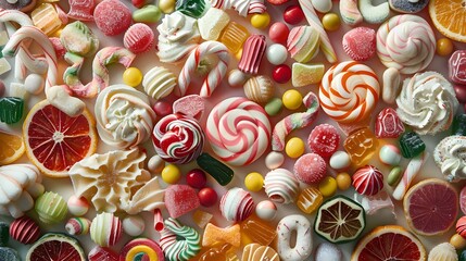 Fototapeta premium カラフルなお菓子やキャンディーの詰め合わせ