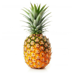 Ripe and Succulent Pineapple on White Background. Generated by AI