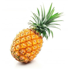 Fresh and Juicy Pineapple on White Background. Generated by AI