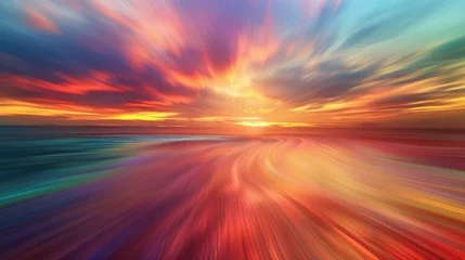 Poster Abstract background with a speed motion effect, showcasing gradient speed lines on a landscape © Matthew