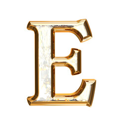Ice symbol in a golden frame. letter e