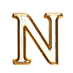Ice symbol in a golden frame. letter n