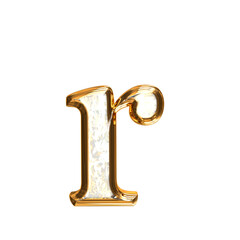 Ice symbol in a golden frame. letter r