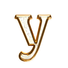 Ice symbol in a golden frame. letter y