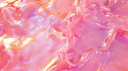 A shot of a pink liquid in a pink pool. Water, light, background. Generated by artificial intelligence.