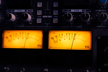 Technical recording equipment and devices for calibrating volume levels and sound settings in...